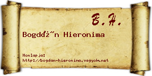 Bogdán Hieronima névjegykártya