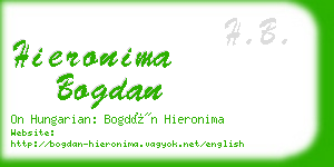 hieronima bogdan business card